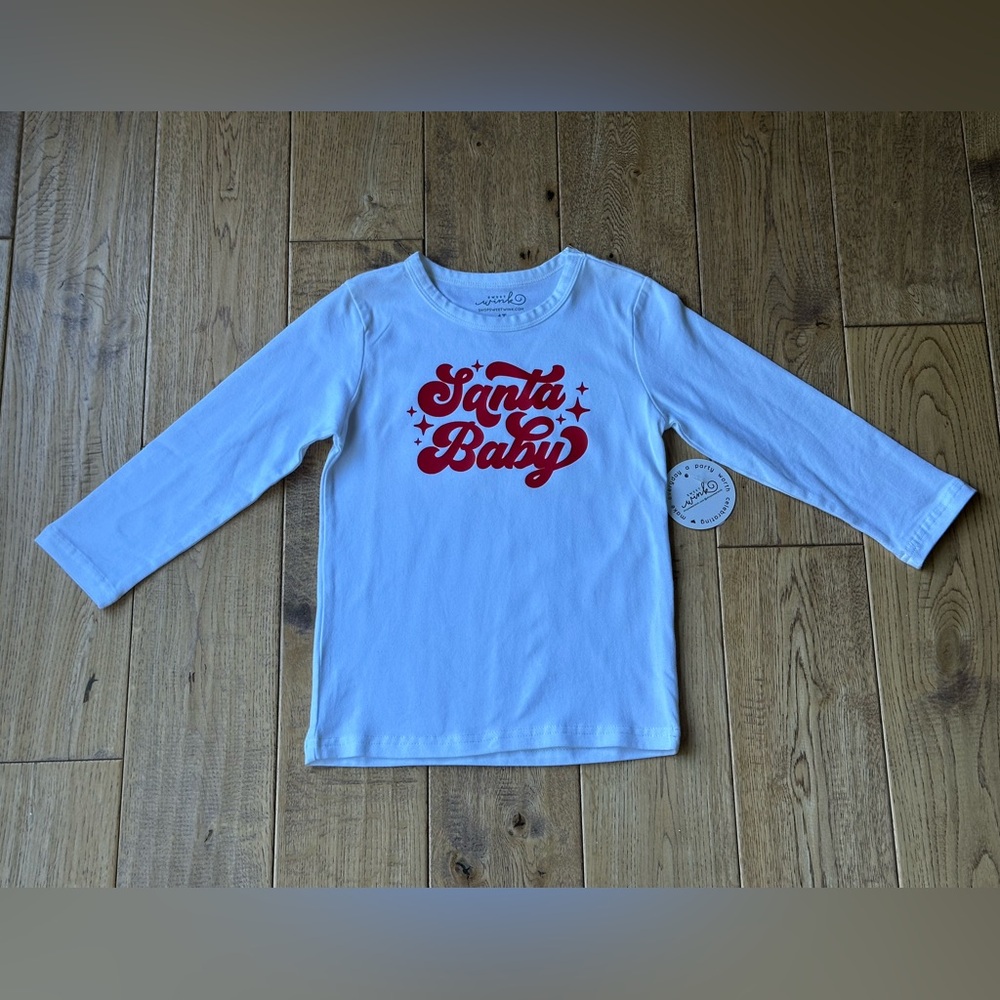NEW Sweet Wink Santa Baby Christmas Long Sleeve Shirt size 4T